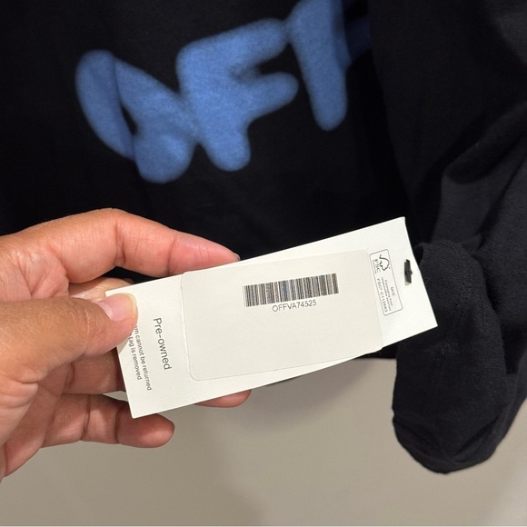 Off-White Virgil Abloh XL Black Layered Long Sleeve Hoodie Streetwear Authentic - Picture 8 of 8